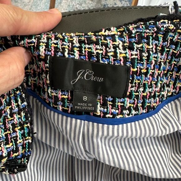 J Crew Metallic Thread Fringe Tweed Jacket 8 - Picture 12 of 13
